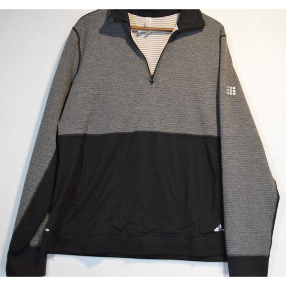 Adidas Womens Pullover Sweatshirt XXL Mock Neck Long Sleeve Half Zip Black - Picture 1 of 11